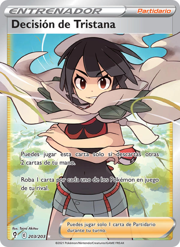 Decisión de Tristana 203 — Evolving Skies (Spanish Pokémon TCG card)