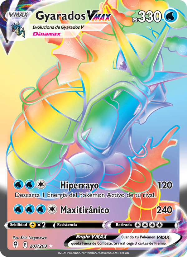 Gyarados VMAX 207 — Evolving Skies (Spanish Pokémon TCG card)