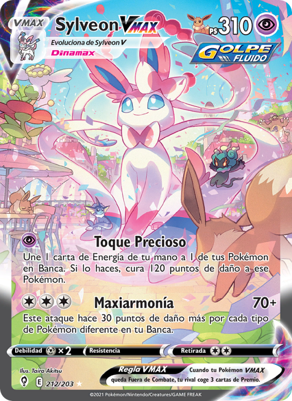 Sylveon VMAX 212 — Evolving Skies (Spanish Pokémon TCG card)