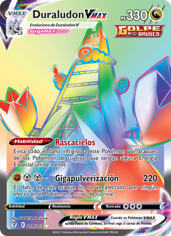 Duraludon VMAX 219 — Evolving Skies (Spanish Pokémon TCG card)