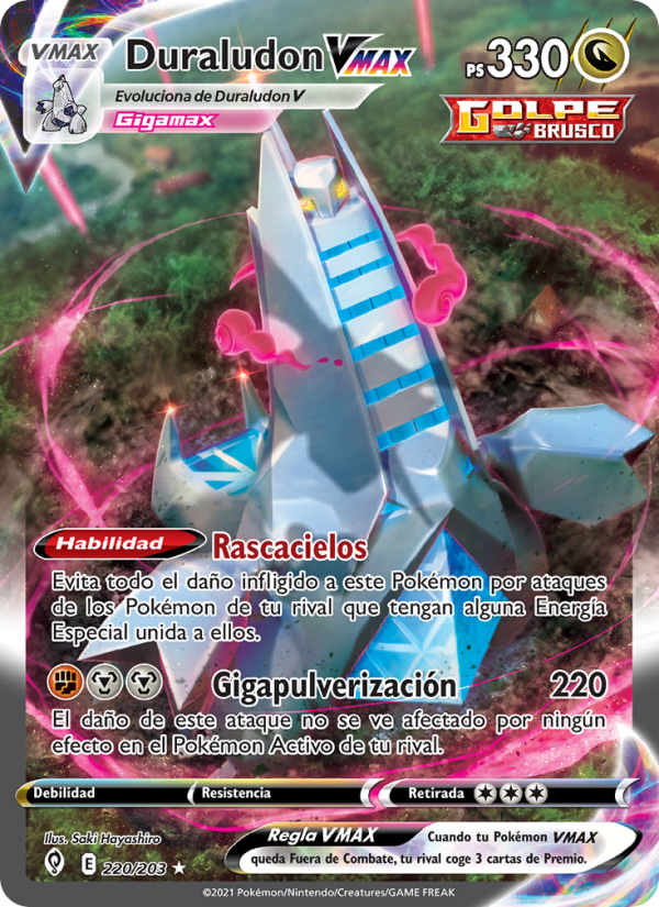 Duraludon VMAX 220 — Evolving Skies (Spanish Pokémon TCG card)