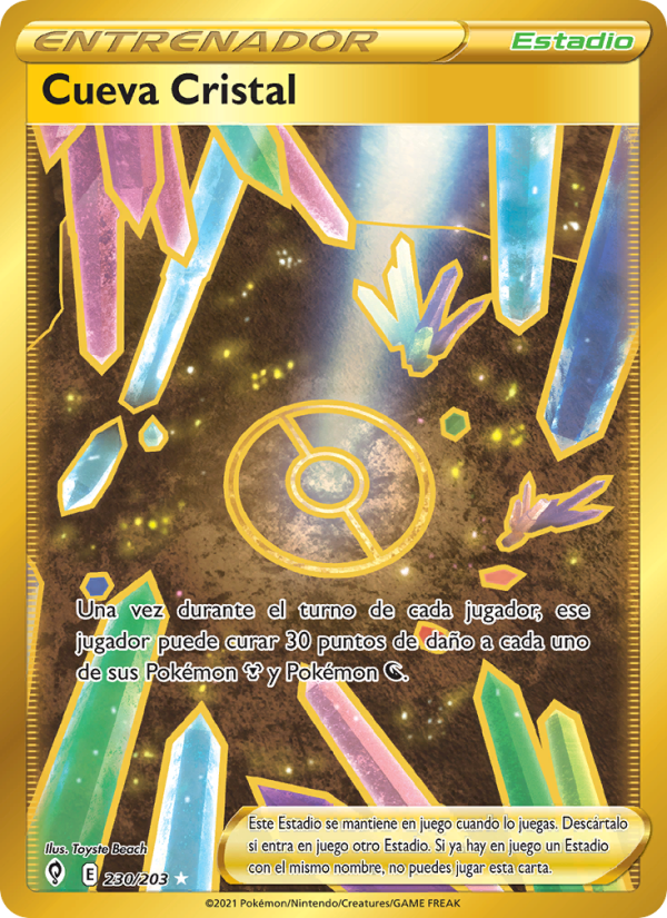 Cueva Cristal 230 — Evolving Skies (Spanish Pokémon TCG card)