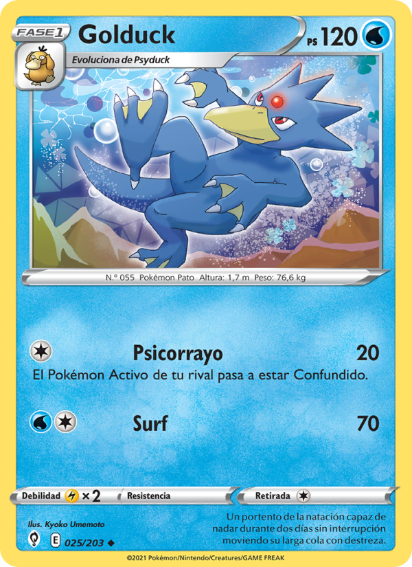 Golduck 25 — Evolving Skies (Spanish Pokémon TCG card)