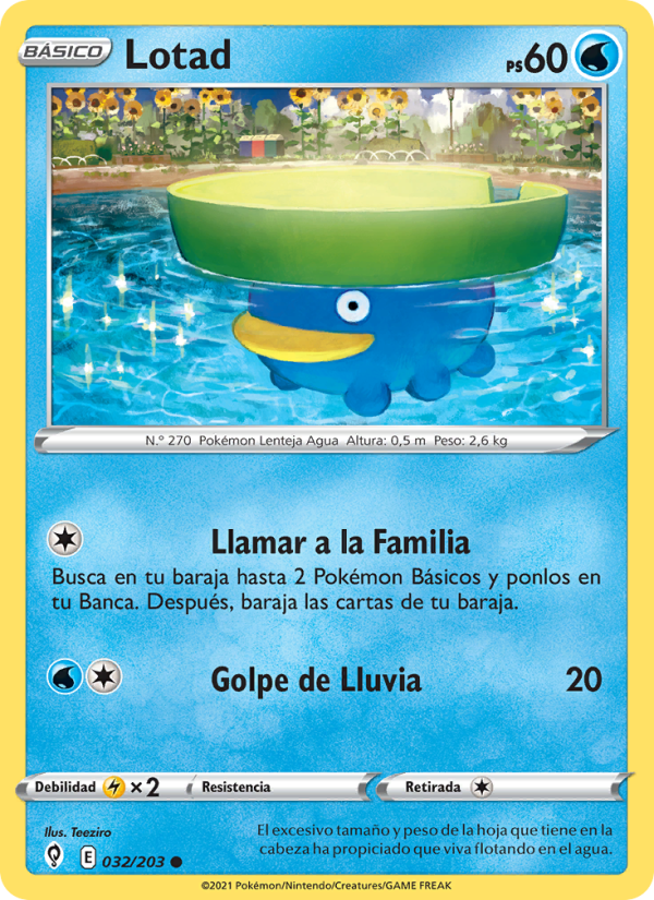 Lotad 32 — Evolving Skies (Spanish Pokémon TCG card)