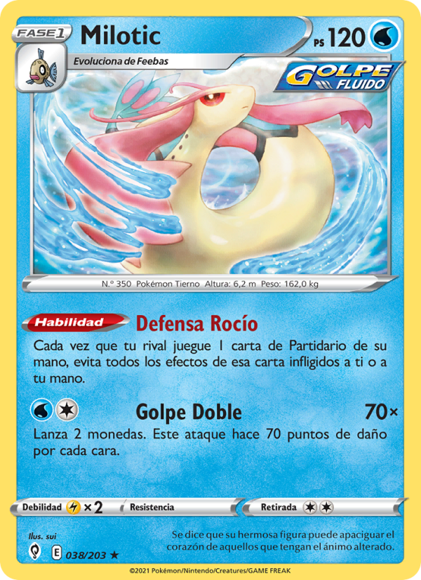 Milotic 38 — Evolving Skies (Spanish Pokémon TCG card)