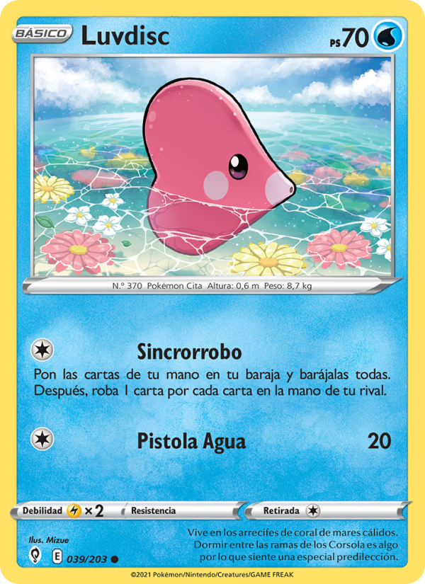 Luvdisc 39 — Evolving Skies (Spanish Pokémon TCG card)