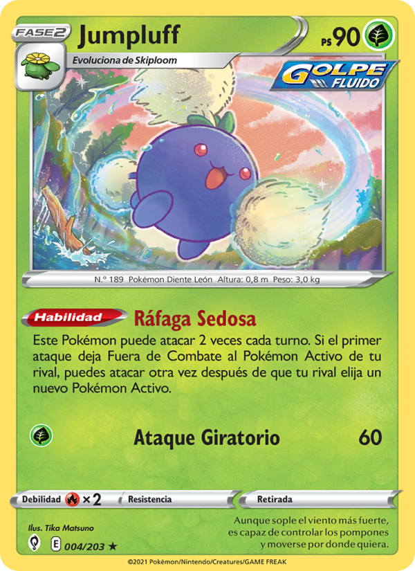Jumpluff 4 — Evolving Skies (Spanish Pokémon TCG card)