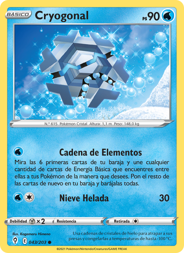 Cryogonal 43 — Evolving Skies (Spanish Pokémon TCG card)