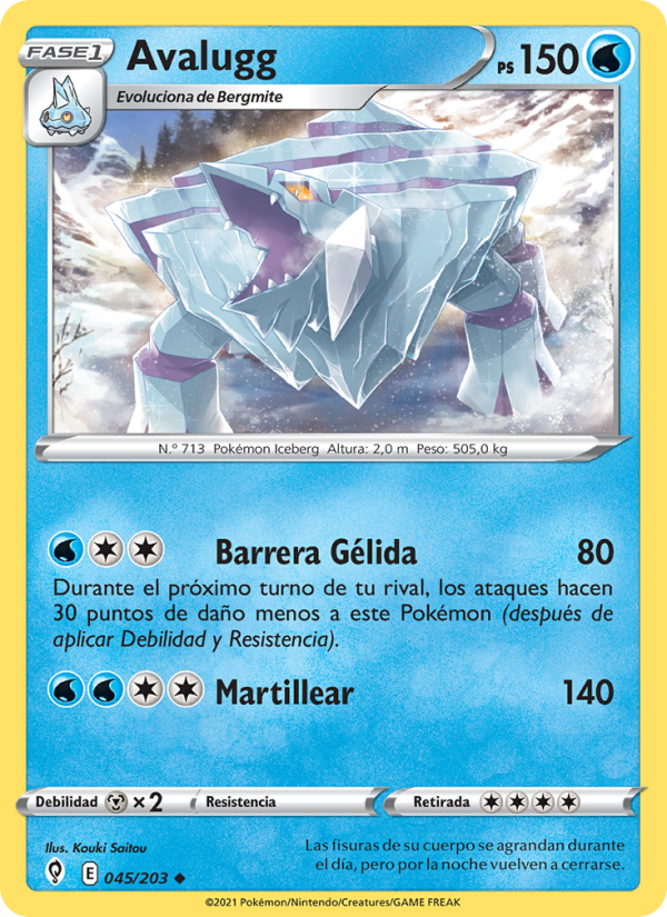 Avalugg 45 — Evolving Skies (Spanish Pokémon TCG card)