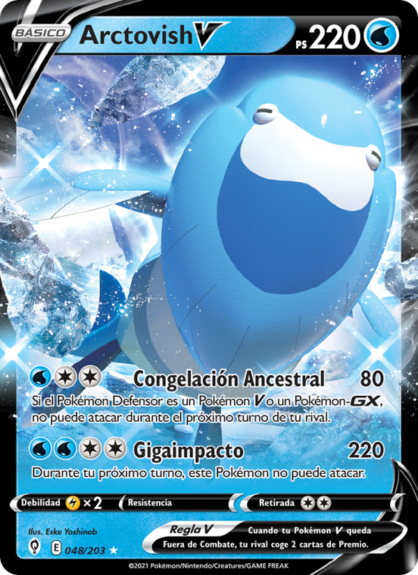 Arctovish V 48 — Evolving Skies (Spanish Pokémon TCG card)