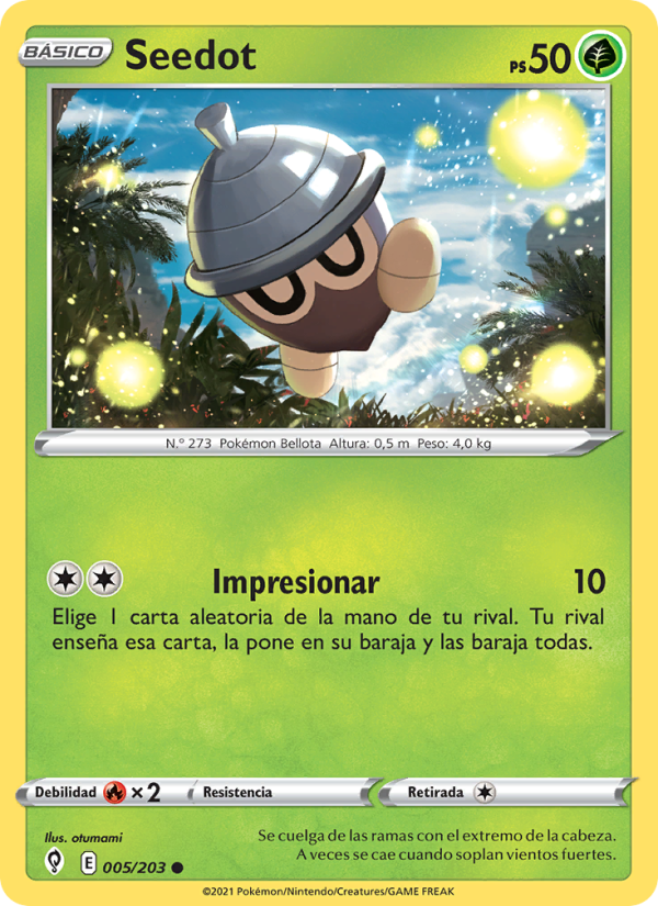 Seedot 5 — Evolving Skies (Spanish Pokémon TCG card)