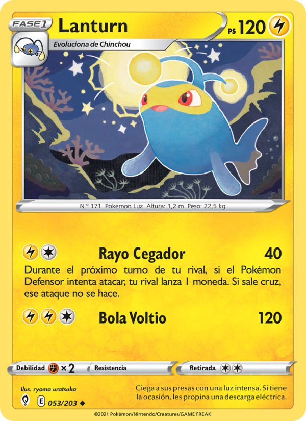 Lanturn 53 — Evolving Skies (Spanish Pokémon TCG card)