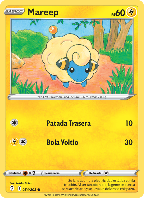 Mareep 54 — Evolving Skies (Spanish Pokémon TCG card)