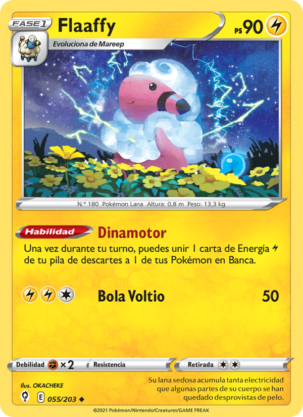 Flaaffy 55 — Evolving Skies (Spanish Pokémon TCG card)