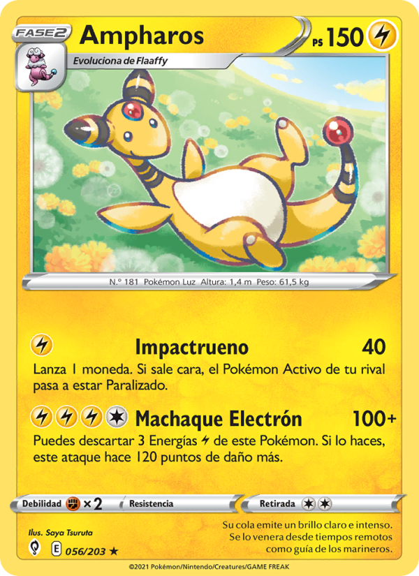 Ampharos 56 — Evolving Skies (Spanish Pokémon TCG card)