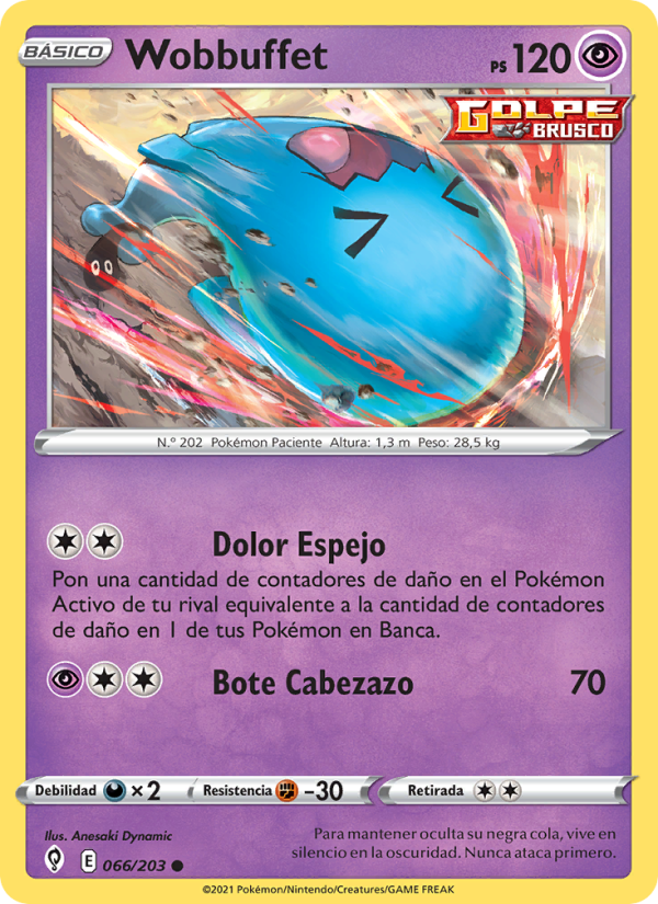 Wobbuffet 66 — Evolving Skies (Spanish Pokémon TCG card)