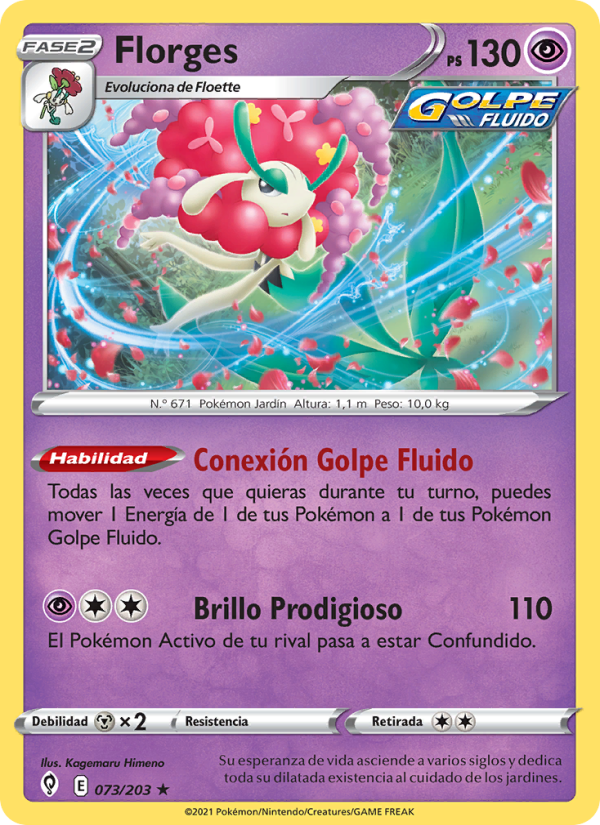 Florges 73 — Evolving Skies (Spanish Pokémon TCG card)