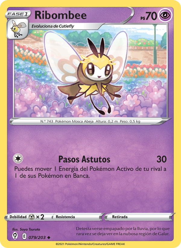 Ribombee 79 — Evolving Skies (Spanish Pokémon TCG card)