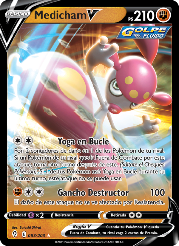 Medicham V 83 — Evolving Skies (Spanish Pokémon TCG card)