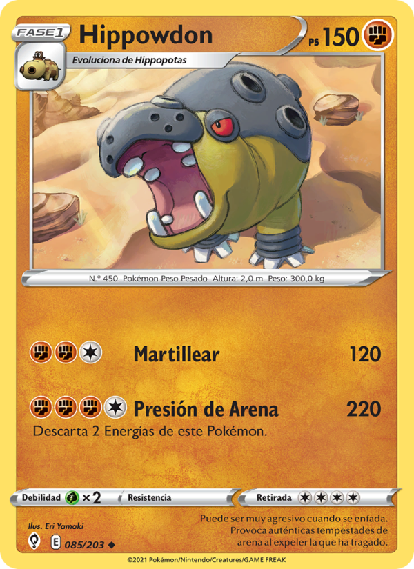 Hippowdon 85 — Evolving Skies (Spanish Pokémon TCG card)