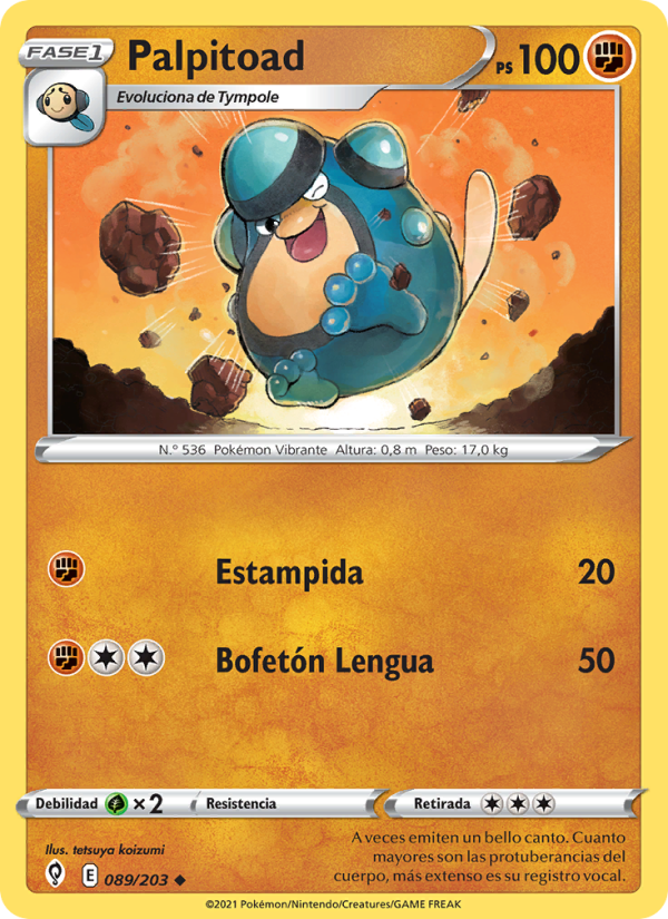 Palpitoad 89 — Evolving Skies (Spanish Pokémon TCG card)
