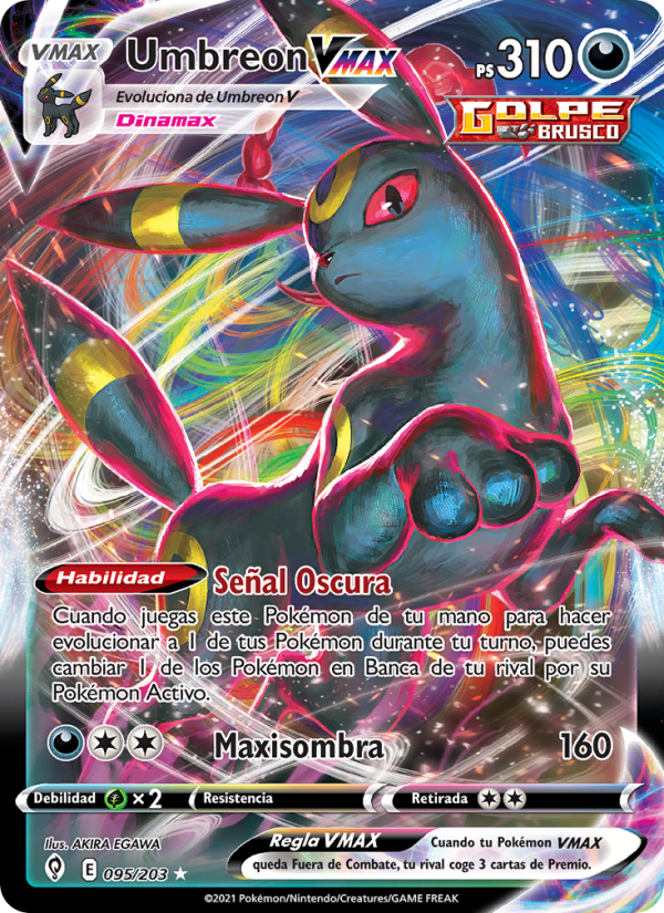 Umbreon VMAX 95 — Evolving Skies (Spanish Pokémon TCG card)
