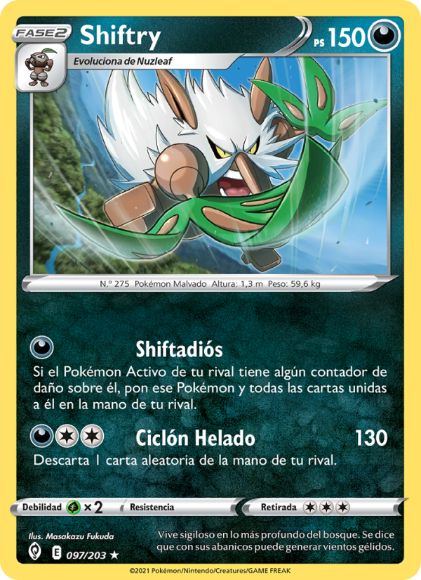 Shiftry 97 — Evolving Skies (Spanish Pokémon TCG card)
