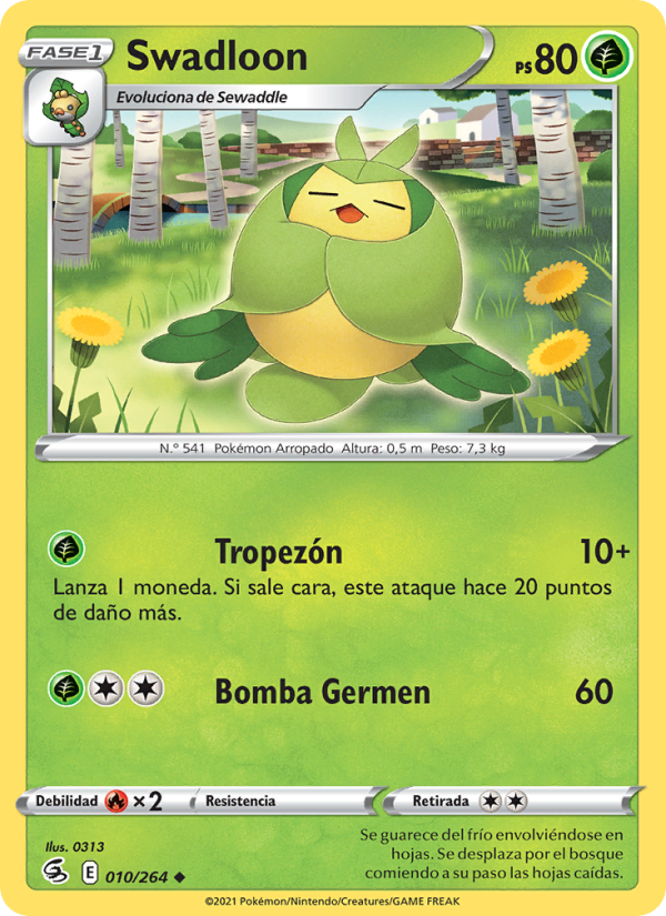 Swadloon 10 — Fusion Strike (Spanish Pokémon TCG card)