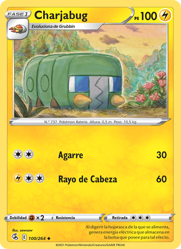 Charjabug 100 — Fusion Strike (Spanish Pokémon TCG card)