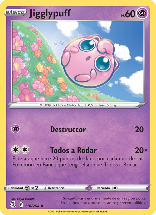 Jigglypuff 110 — Fusion Strike (Spanish Pokémon TCG card)