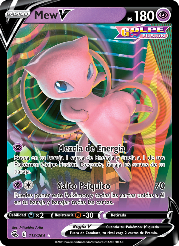 Mew V 113 — Fusion Strike (Spanish Pokémon TCG card)