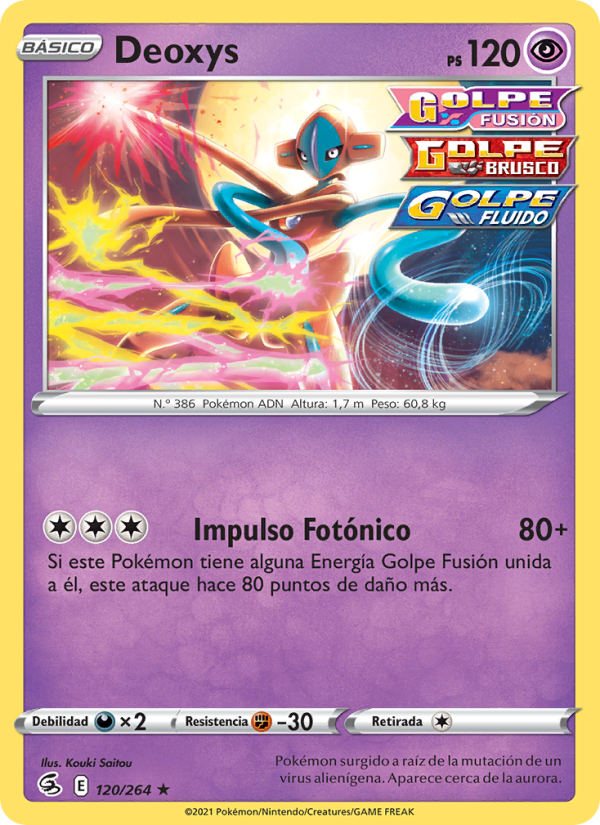 Deoxys 120 — Fusion Strike (Spanish Pokémon TCG card)