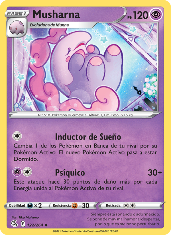 Musharna 122 — Fusion Strike (Spanish Pokémon TCG card)