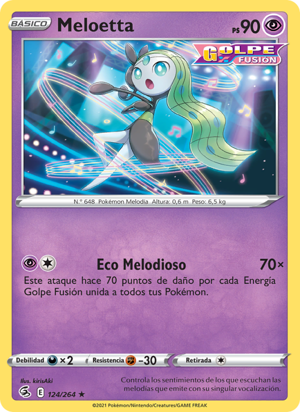 Meloetta 124 — Fusion Strike (Spanish Pokémon TCG card)