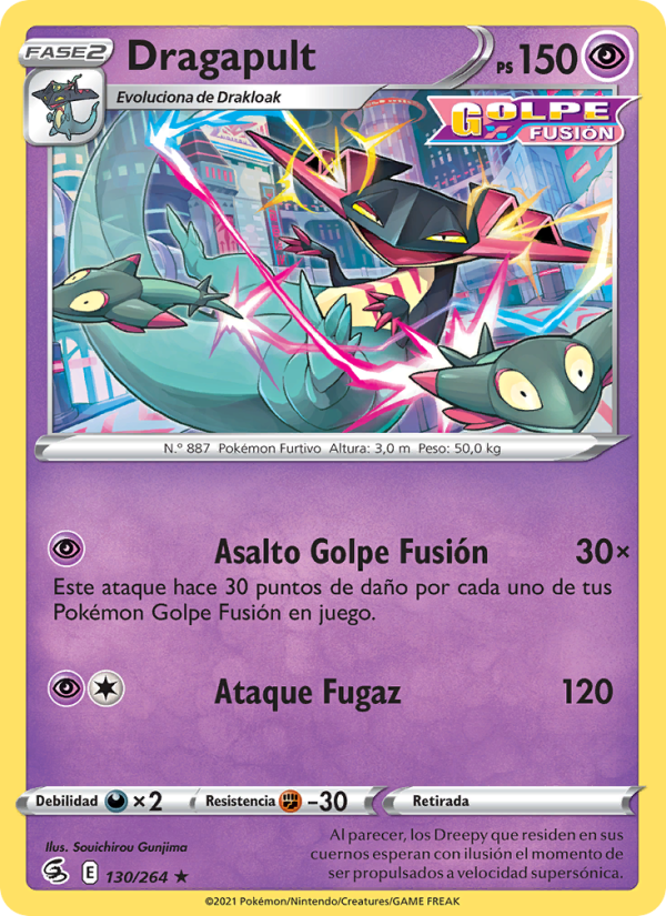 Dragapult 130 — Fusion Strike (Spanish Pokémon TCG card)