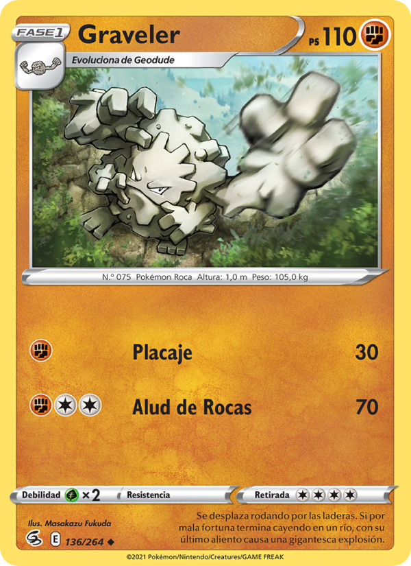 Graveler 136 — Fusion Strike (Spanish Pokémon TCG card)