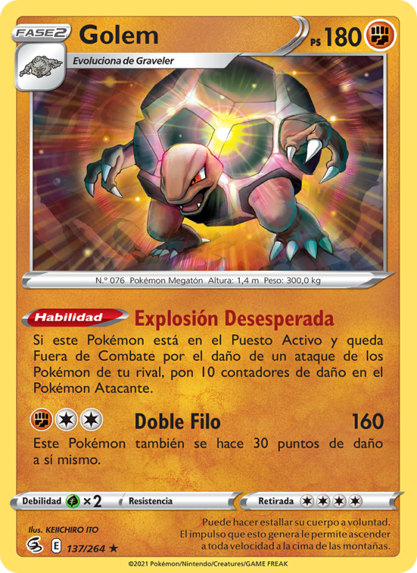 Golem 137 — Fusion Strike (Spanish Pokémon TCG card)