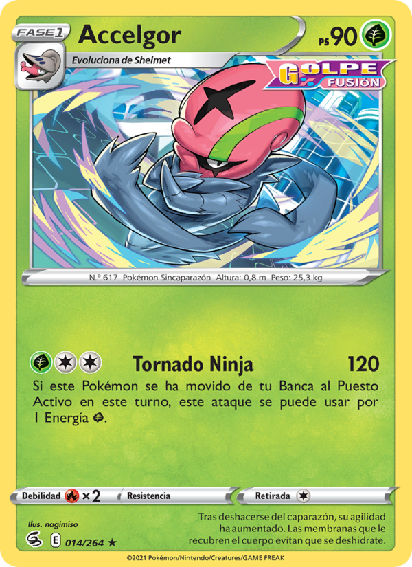 Accelgor 14 — Fusion Strike (Spanish Pokémon TCG card)