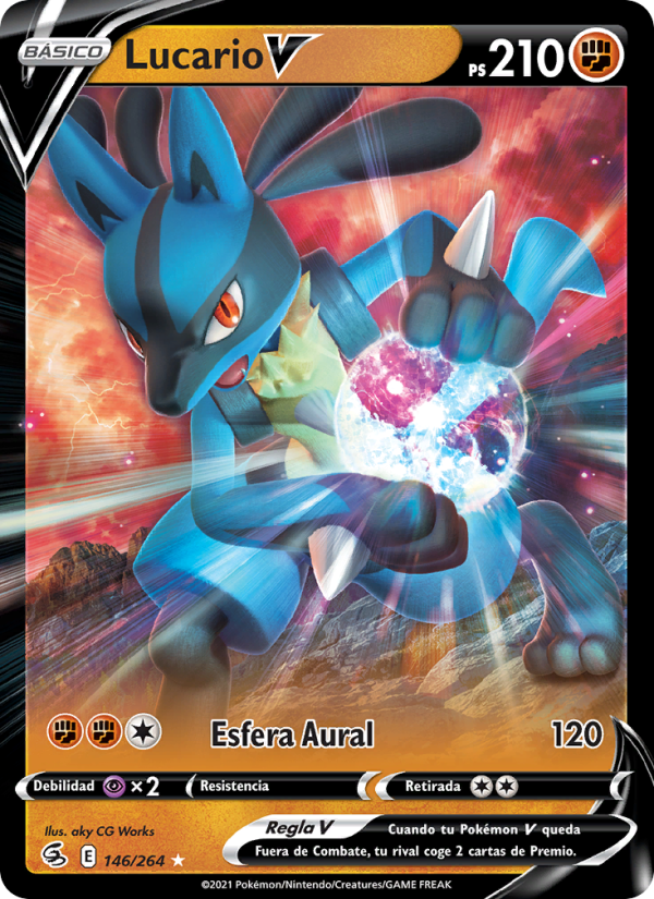 Lucario V 146 — Fusion Strike (Spanish Pokémon TCG card)