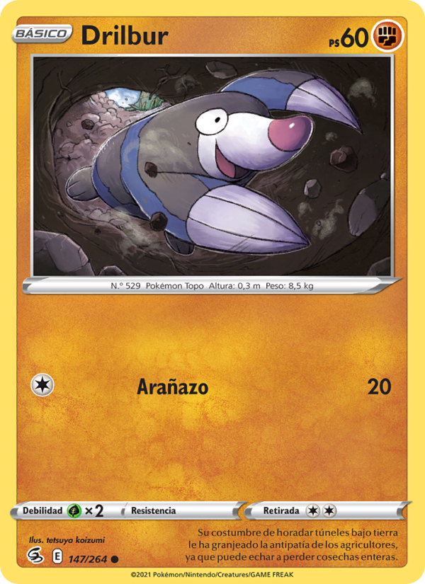 Drilbur 147 — Fusion Strike (Spanish Pokémon TCG card)