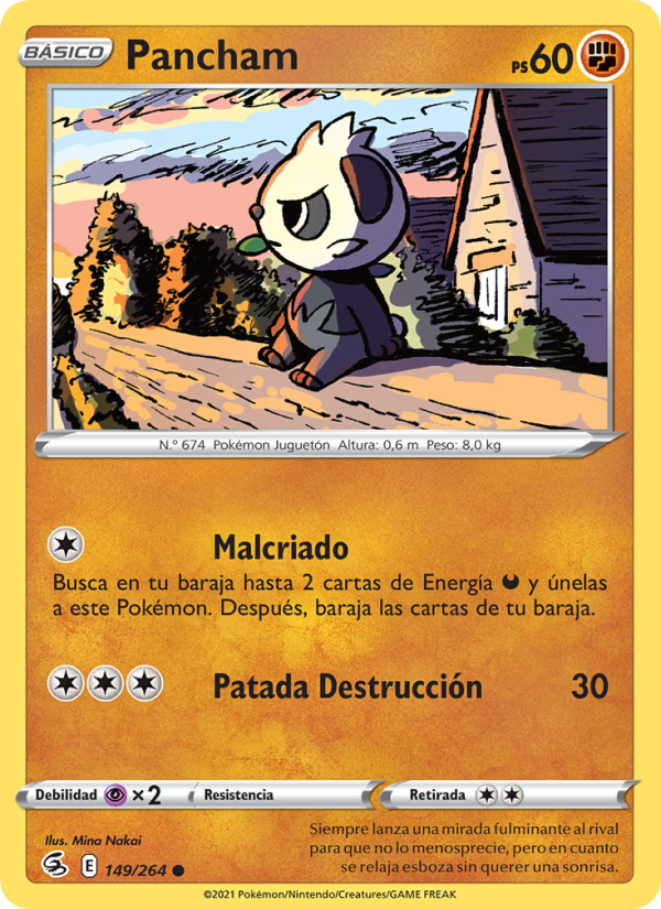 Pancham 149 — Fusion Strike (Spanish Pokémon TCG card)