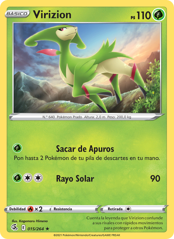 Virizion 15 — Fusion Strike (Spanish Pokémon TCG card)