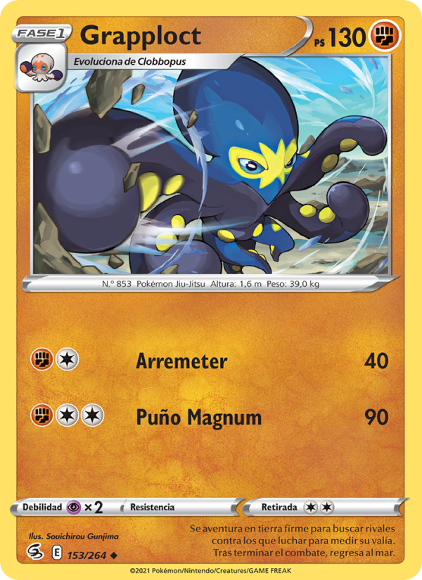 Grapploct 153 — Fusion Strike (Spanish Pokémon TCG card)