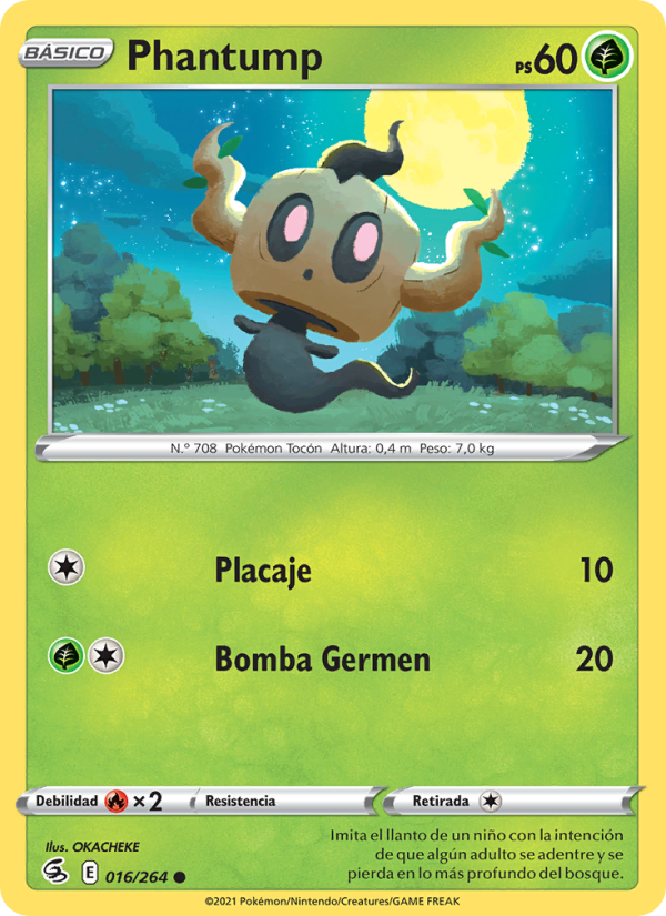 Phantump 16 — Fusion Strike (Spanish Pokémon TCG card)