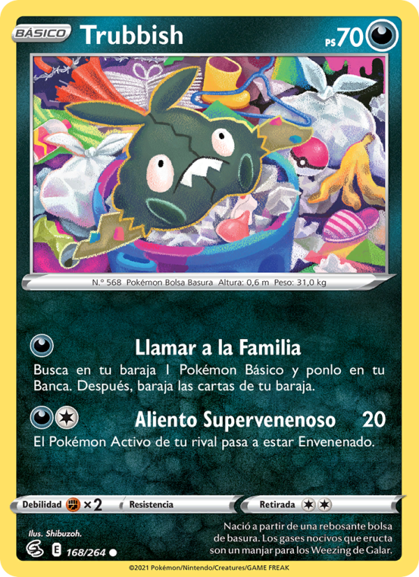 Trubbish 168 — Fusion Strike (Spanish Pokémon TCG card)