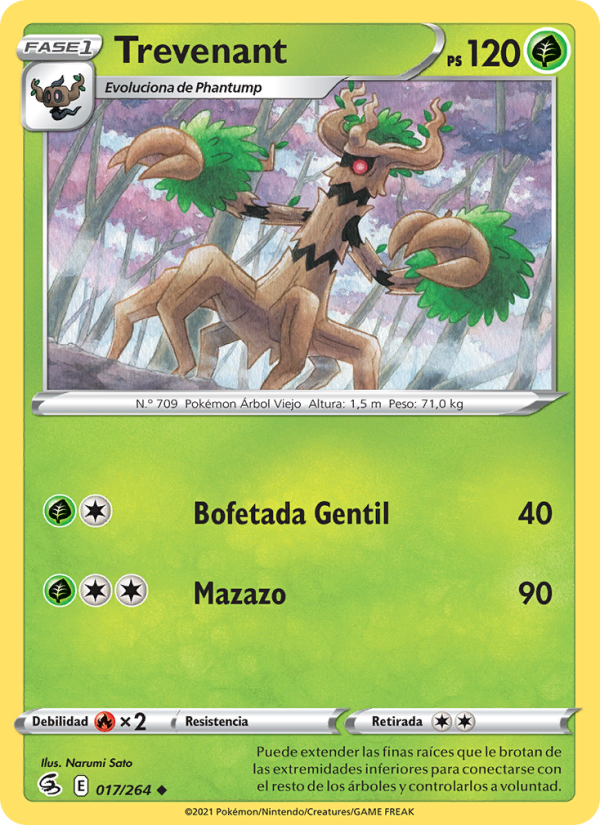 Trevenant 17 — Fusion Strike (Spanish Pokémon TCG card)