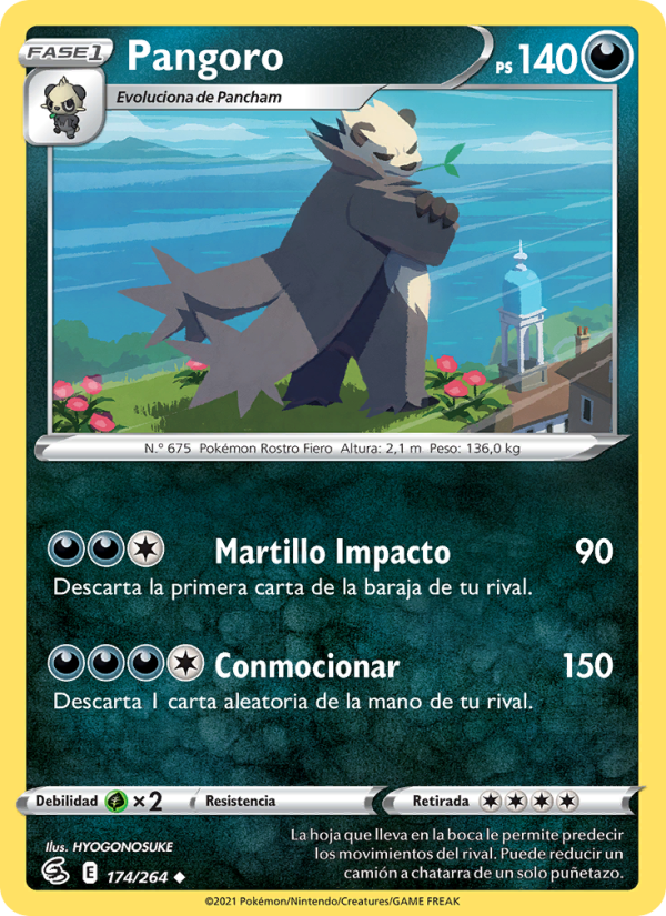 Pangoro 174 — Fusion Strike (Spanish Pokémon TCG card)