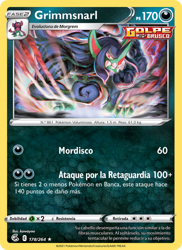 Grimmsnarl 178 — Fusion Strike (Spanish Pokémon TCG card)