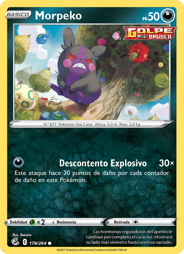 Morpeko 179 — Fusion Strike (Spanish Pokémon TCG card)