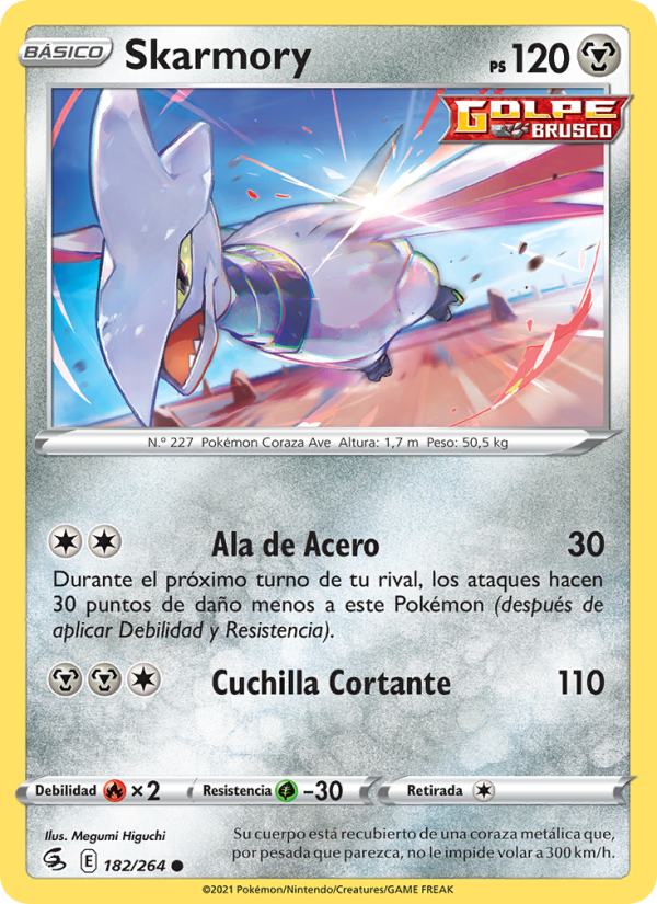 Skarmory 182 — Fusion Strike (Spanish Pokémon TCG card)